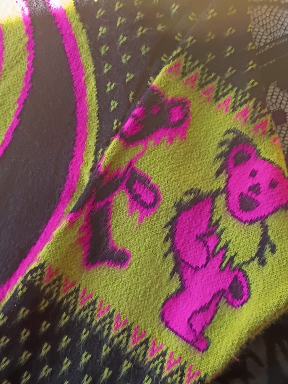 Handmade Steal Your Face & Marching Bears Imported Zip Up Hoodie Alpaca Soft - Picture 5 of 10